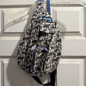 KAVU Animal Print Belt Bag in Black and Gray